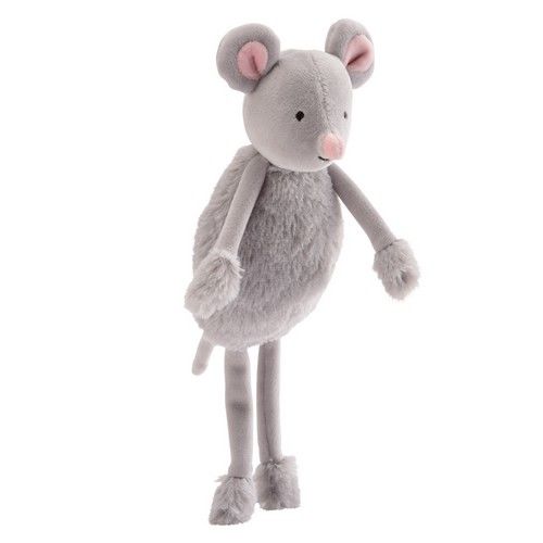  et merveilles - doux bidoux - noémie the mouse peluche gris 25 cm 